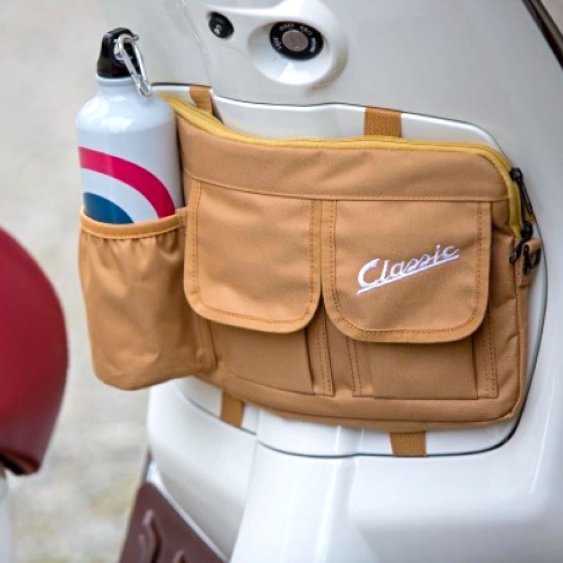 Vespa Lambretta Scooter SIP Classic Glovebox Bag - Brown Beige