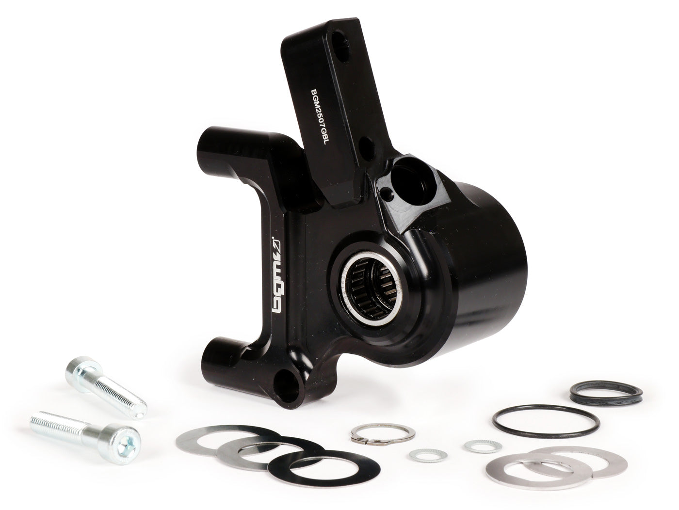 Vespa PX Disc (1998-) MY, 2011- BGM PRO CNC Touring Front Brake Caliper Bracket Drum type Piaggio Grimeca 20mm - Black