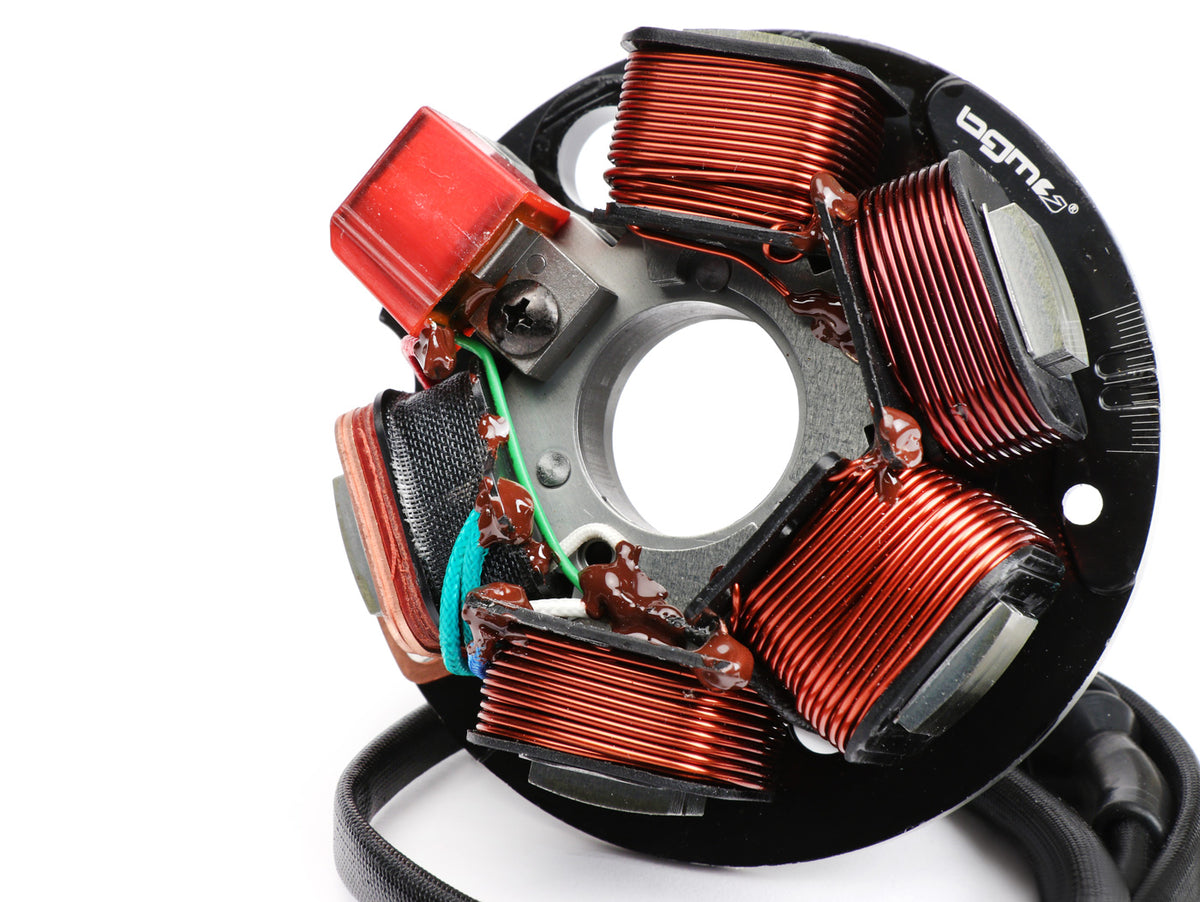 Vespa BGM PRO PK XL Conversion V50/PV Stator Plate - 5 coils, 6 cables - for converting Smallframe to electronic ignition