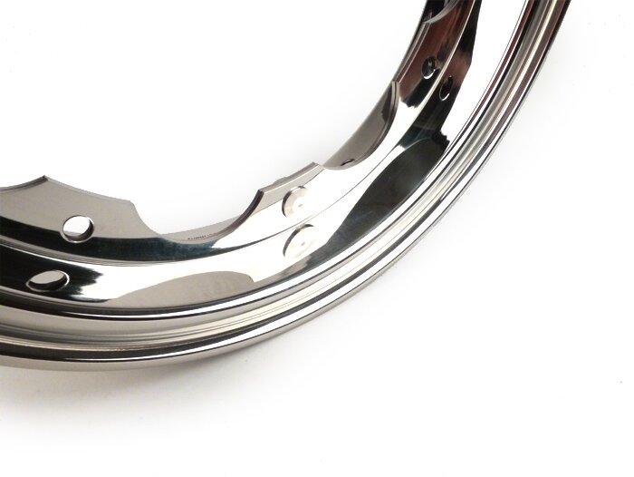 Lambretta Series 1 2 3 Li LiS GP SX TV BGM PRO Wheel Rim - Polished Stainless Steel