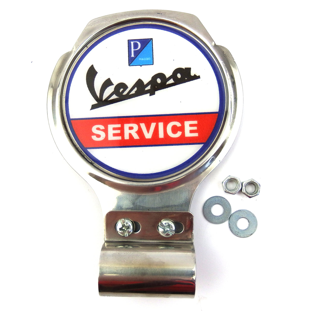 Vespa Lambretta Vespa Service Badge Bar Plaque - Stainless Steel