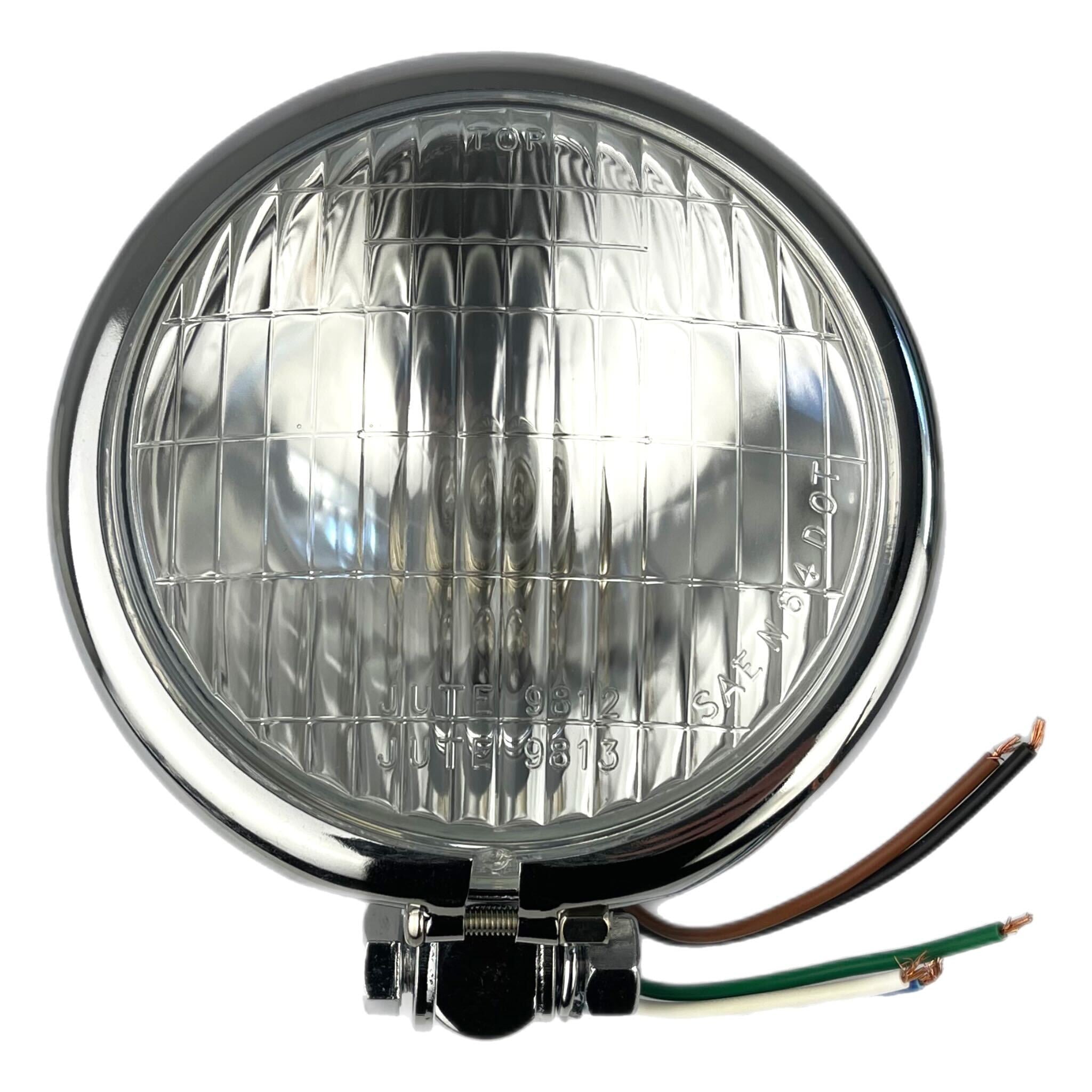 Classic Bates Style 5-3/4” Bottom Mount Headlamp – Chopper Motorcycle, 101809
