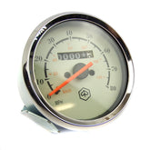 Vespa PX PE P125X P150X P200E 80MPH/120KMH Speedometer - White Face Chrome Bezel