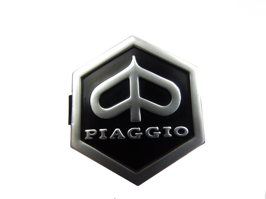 Vespa PX, EFL, T5, LML Piaggio Hexagon Shaped Clip In Horncover Badge Black