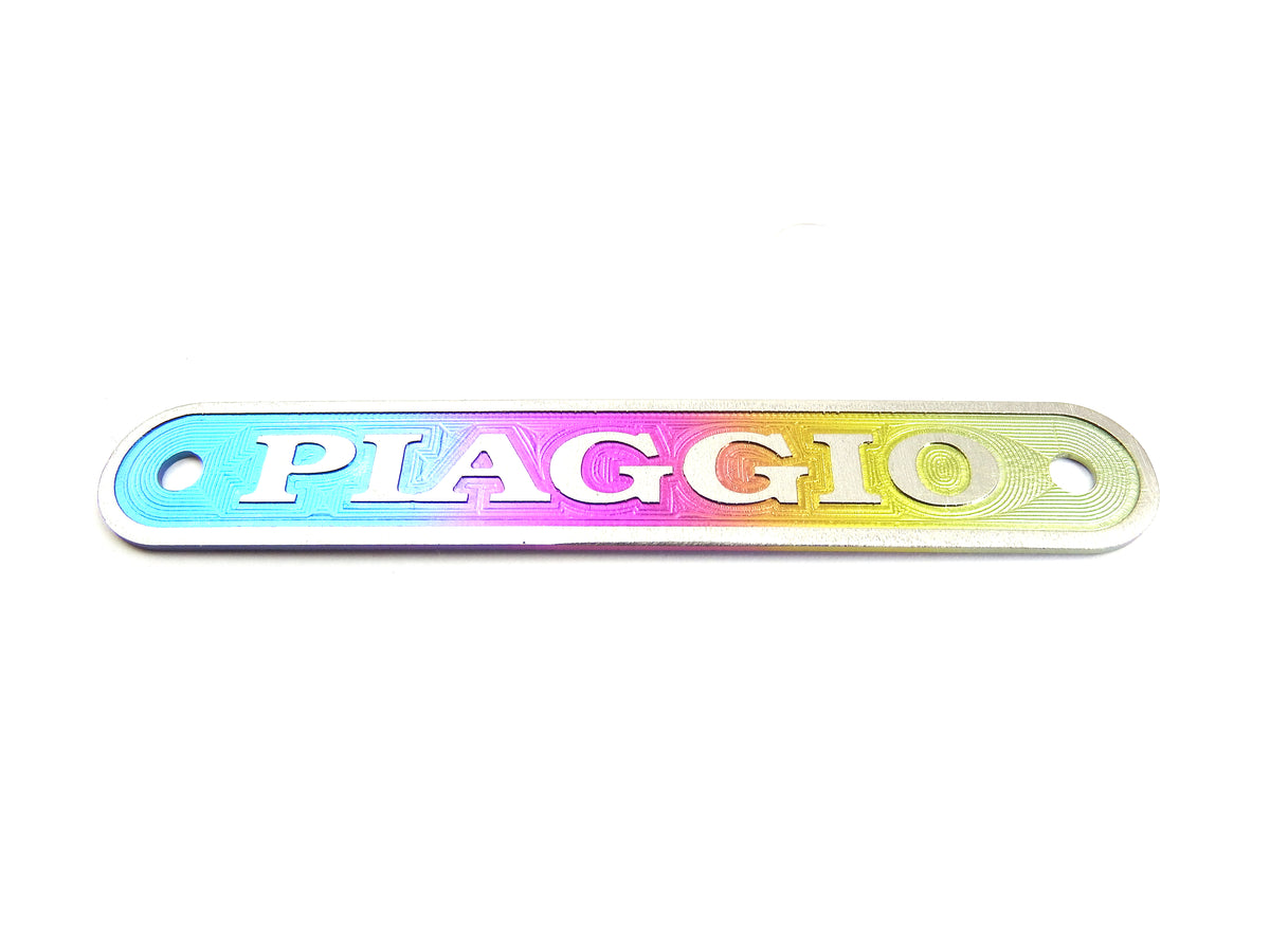Vespa Piaggio Rear Seat Badge Plaque - Titanium
