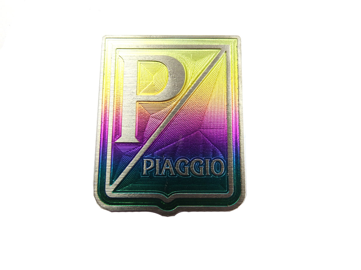 Vespa PX PE T5 Piaggio Horncover Shield Badge - Titanium