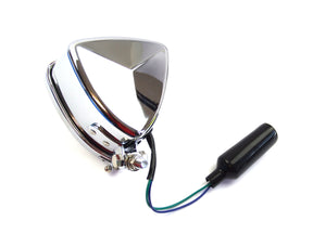 Lamp - Headlight 13.4cm Triangular - Chrome - H6 12v 35/35w