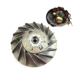 Vespa Stator Plate And Flywheel - P200E or Conversion from 6 V