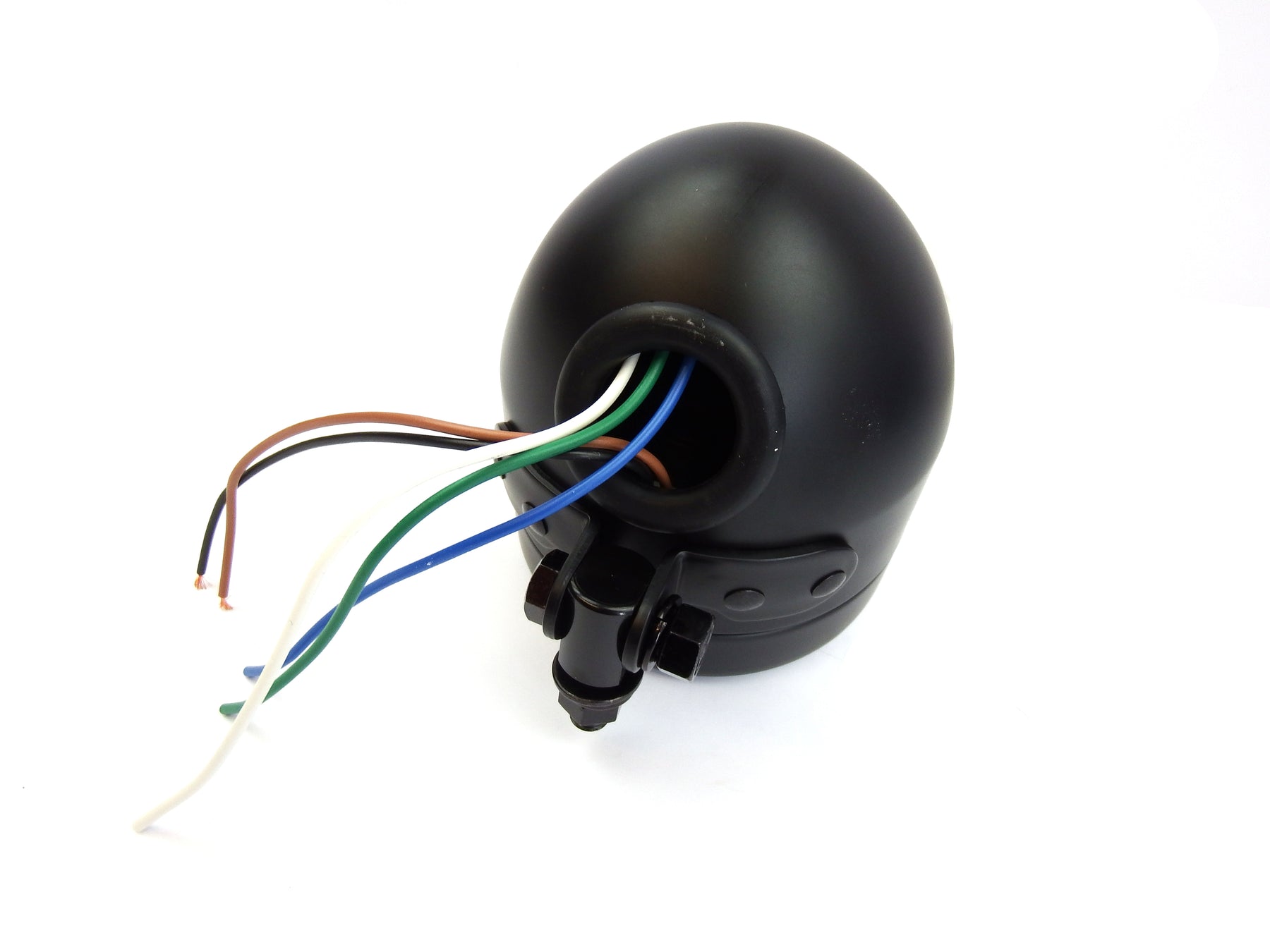 Satin Black Round Dominator Headlight 10.9cm