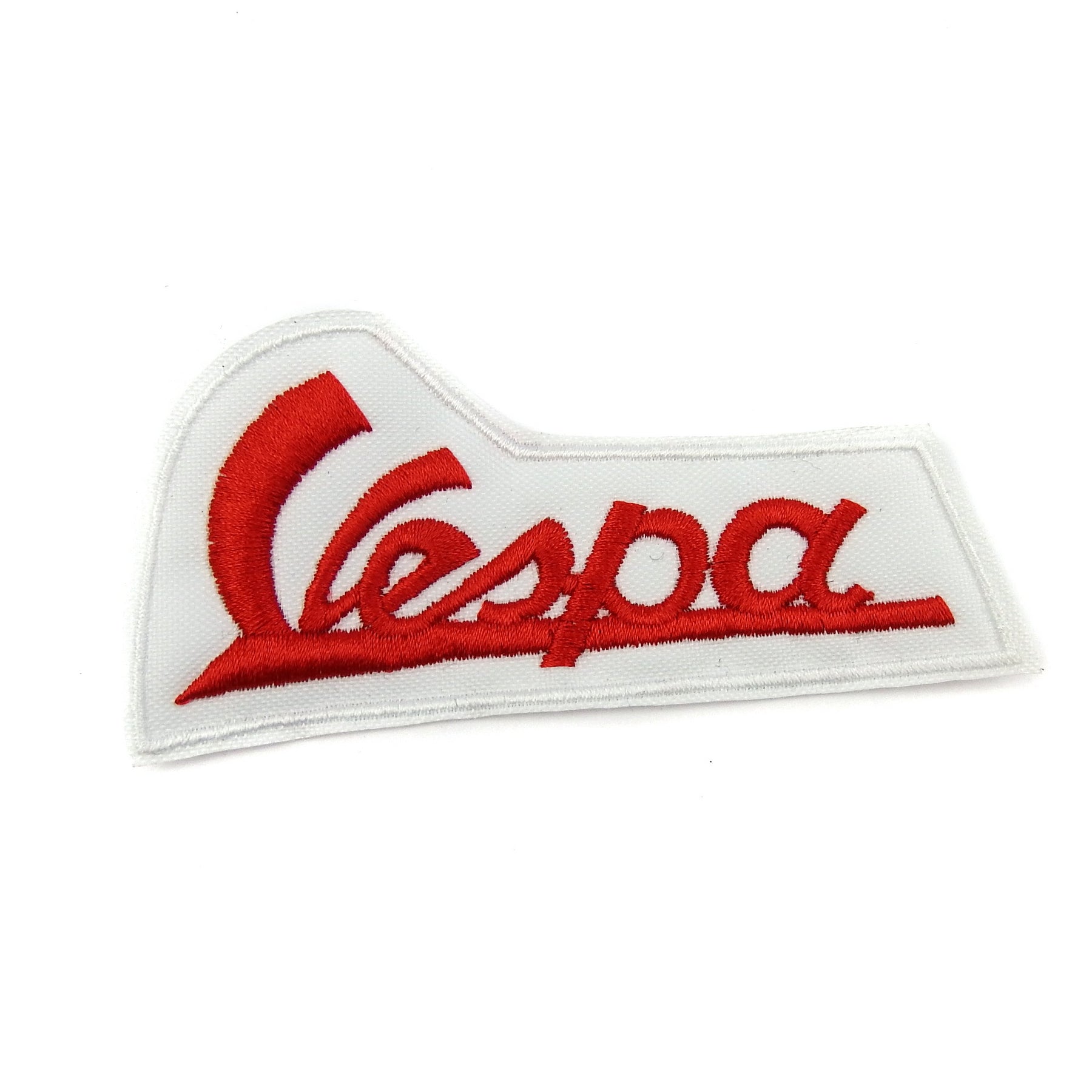 Vespa Script Red On White Patch 110mm x 54mm