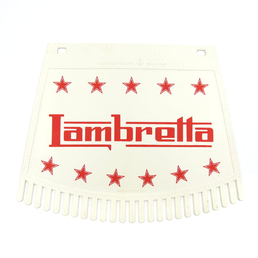 Lambretta & Stars Tasseled Type Mudflap Red On White