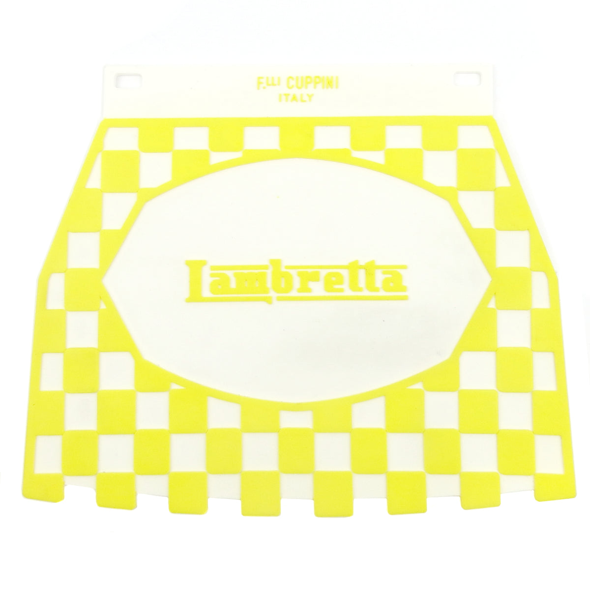 Lambretta Yellow  Pressed Chequered Mudflap