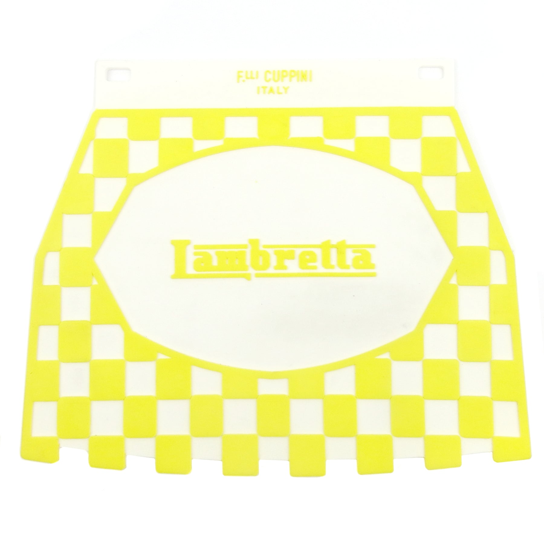 Lambretta Yellow  Pressed Chequered Mudflap