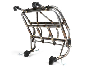 Vespa Largeframe Wideframe Rally Super Sprint VBB GS GT Motovespa Ulma Nanucci Fold Down Front Rack - Bare Metal