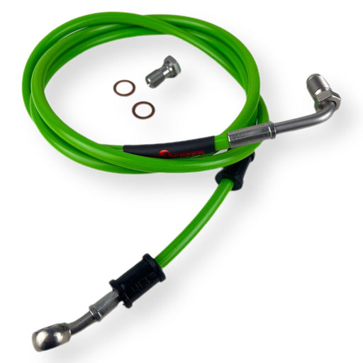 Vespa PX Disc LML HEL Stainless Hydraulic Front Brake Hose - Green