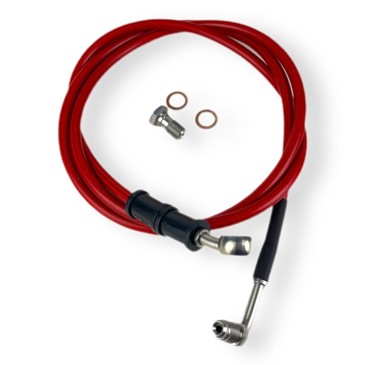 Vespa PX Disc LML HEL Stainless Hydraulic Front Brake Hose - Transparent Red