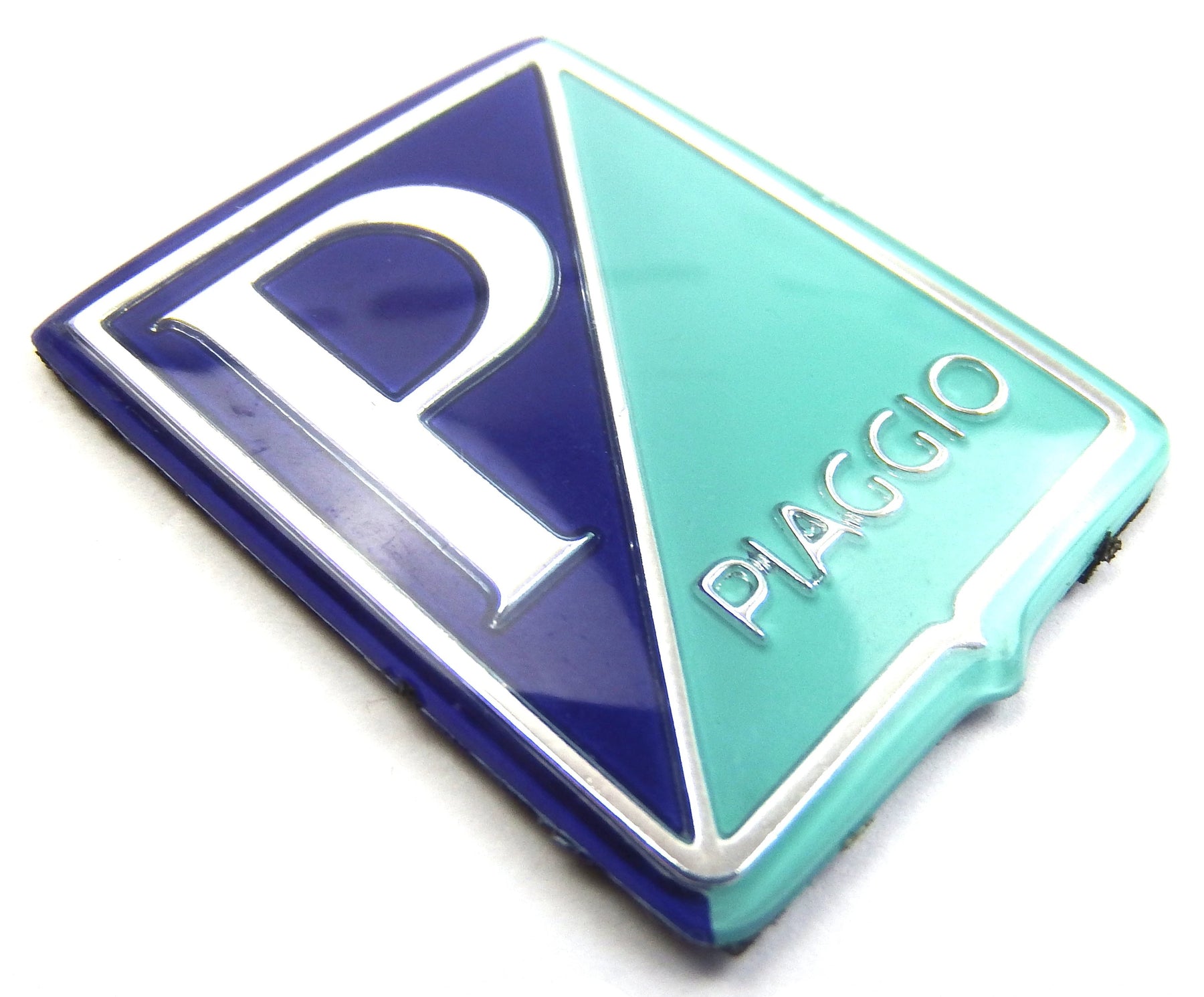 Vespa Piaggio Shield Horncover Badge - Dark Blue/Light Blue/Silver