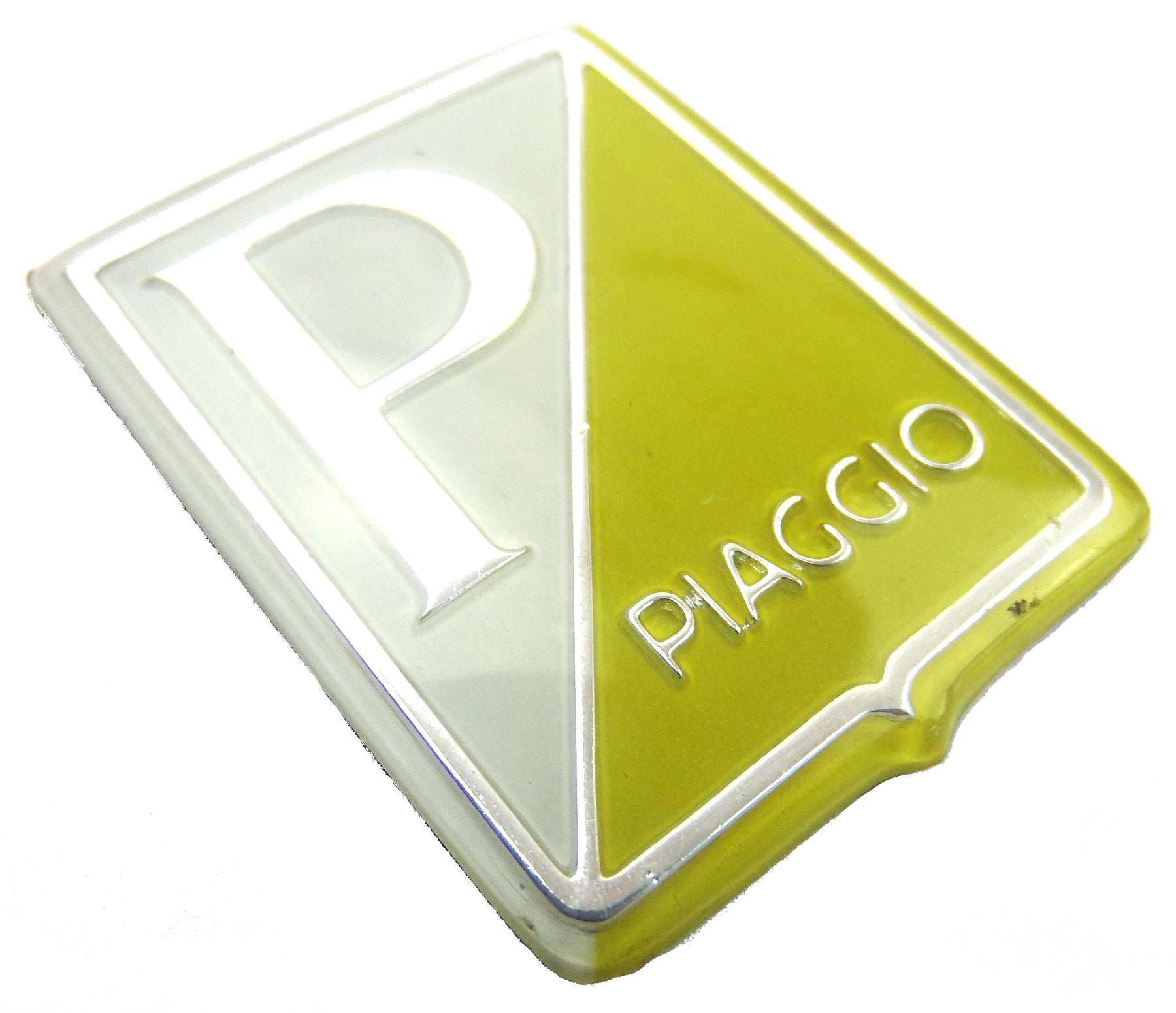 Badge - Horncover - Piaggio Shield - White/Yellow/Silver