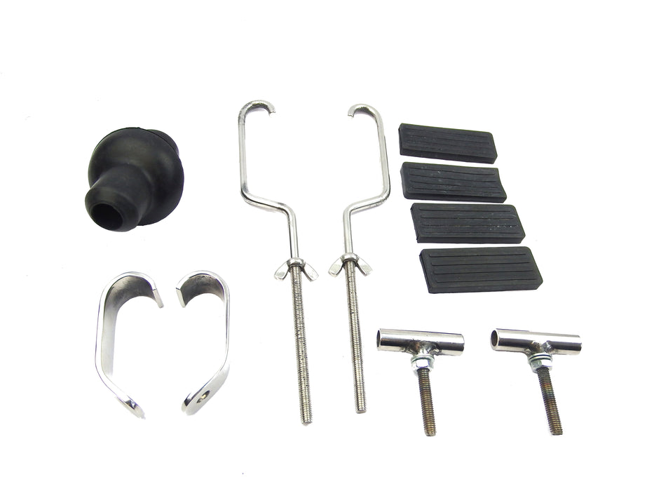 Vespa Lambretta Front Carrier/Rack Replacement Fixings Kit Stainless Steel - Black