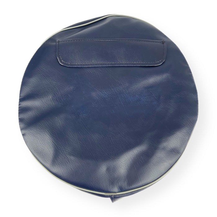 Vespa Lambretta Scooter 10" Spare Wheel Cover with Pocket - Navy With Grey Piping