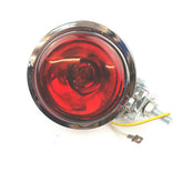 Vespa Lambretta Scooter Lamp Spot Light 9cm Hunter Style Chrome - Red Lens