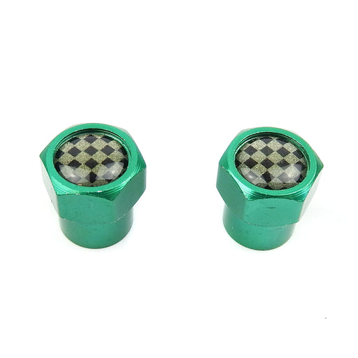 Valve Cap Green Hex with Cheq Insert