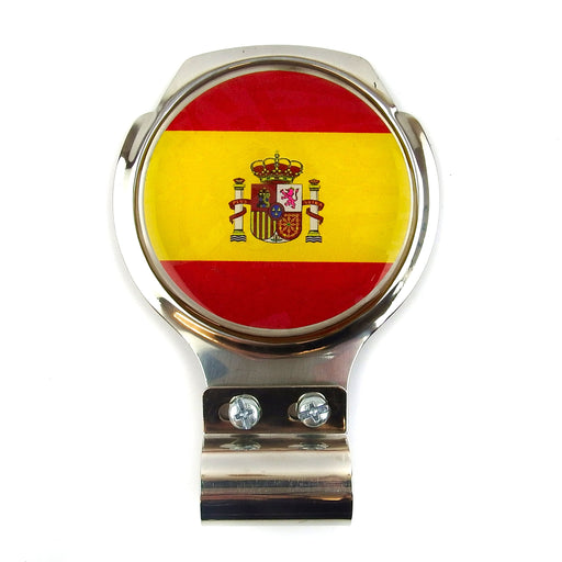 Vespa Lambretta Spanish Flag Badge Bar Plaque - Stainless Steel