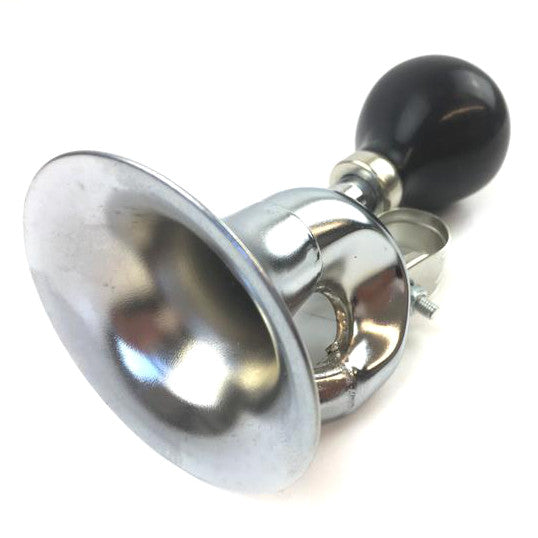 Horn - Squeeky Bulb Horn Chrome - Bugle Style 7 1/2