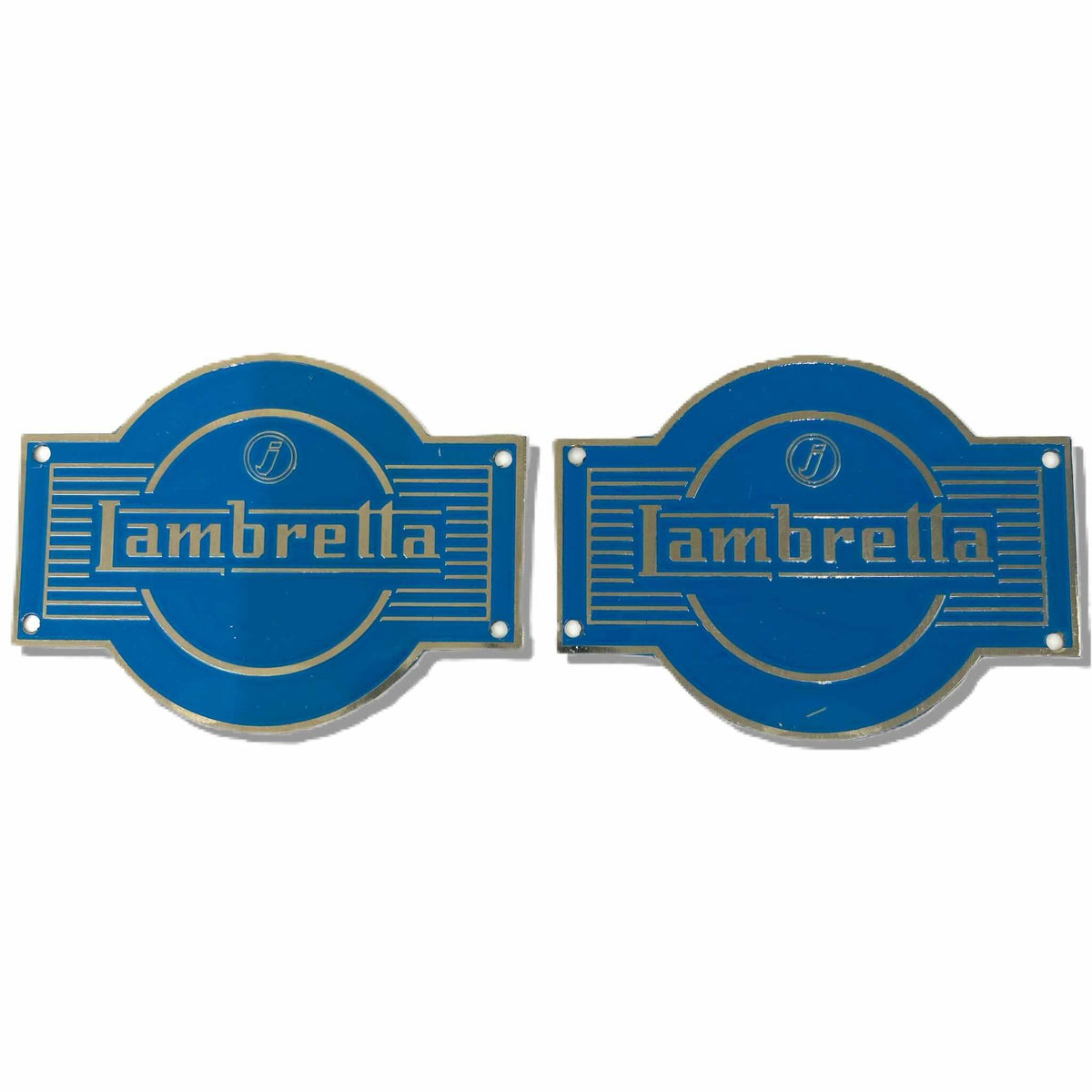Lambretta LD 125 150 Side Panel Scoop Badges - Pair - Blue