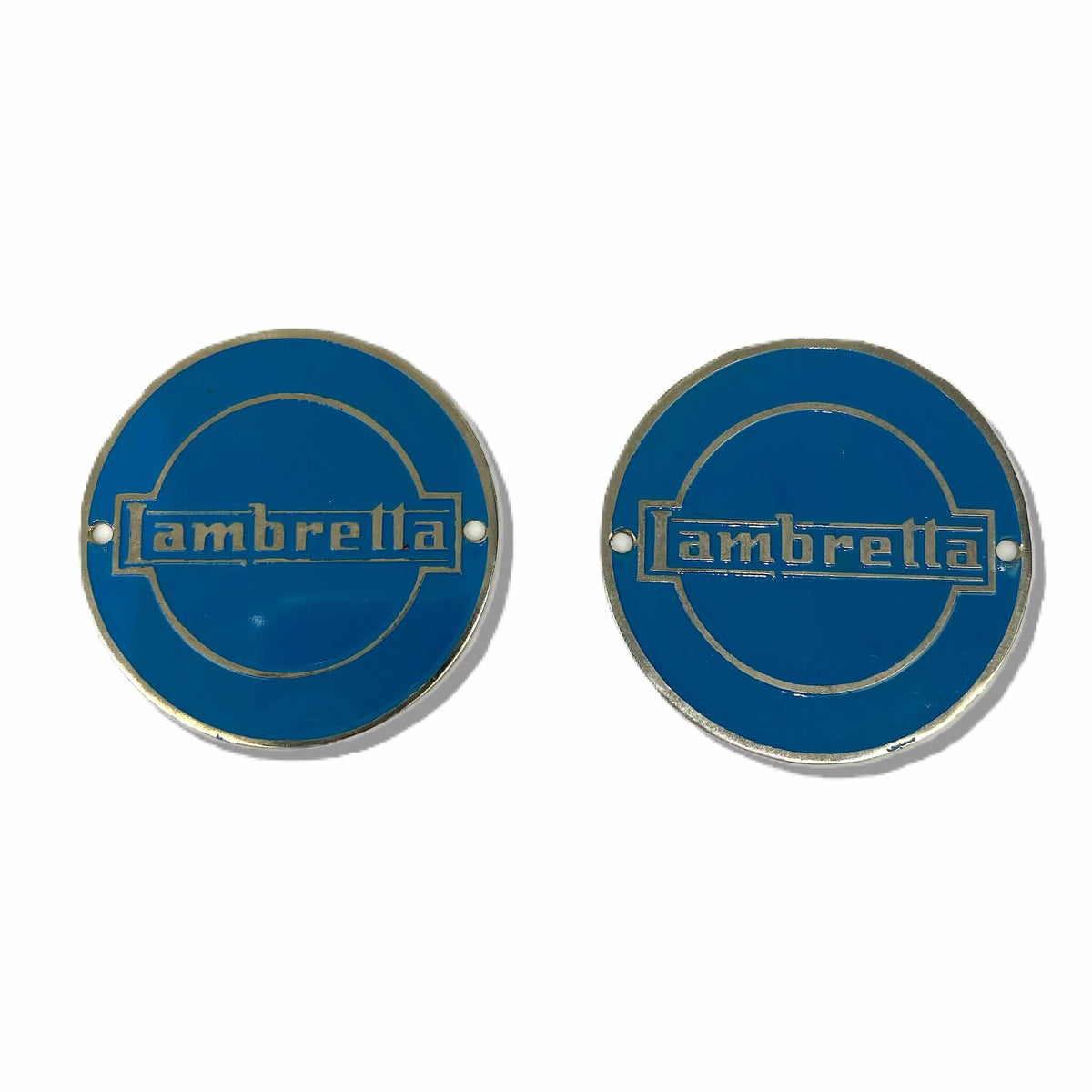 Lambretta LD 125 150 Fork Link Badges - Pair - Blue