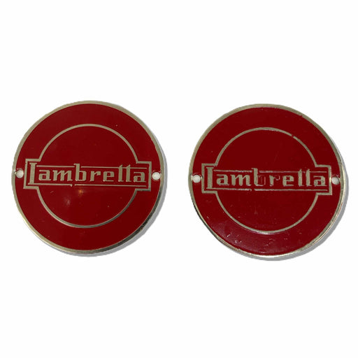 Lambretta LD 125 150 Fork Link Badges - Pair - Red
