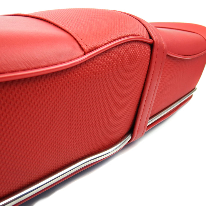 Lambretta Series 1 2 3 Li GP SX TV Pegasus Seat - Red with Stainless Steel Trim