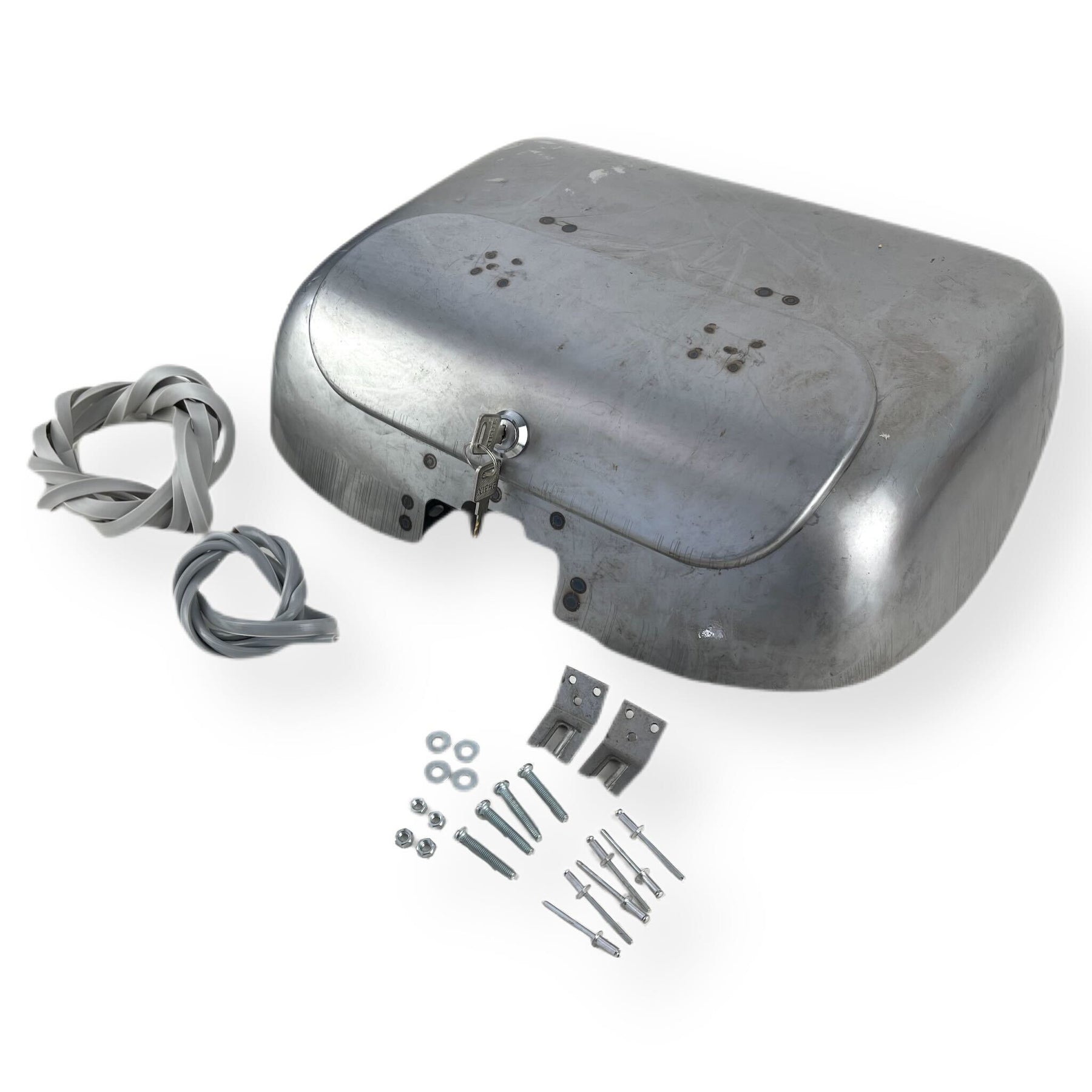 Lambretta GP DL Inside Leg Shield Tool Box ULMA Nanucci - Bare Metal