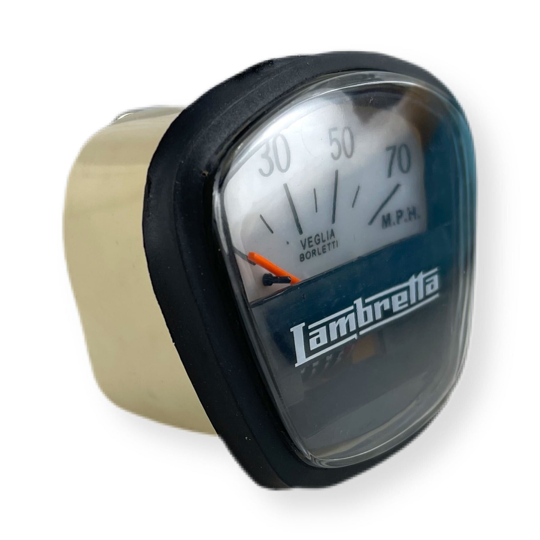 Lambretta GP DL Speedometer 70MPH with Black Face - Italian Fitting