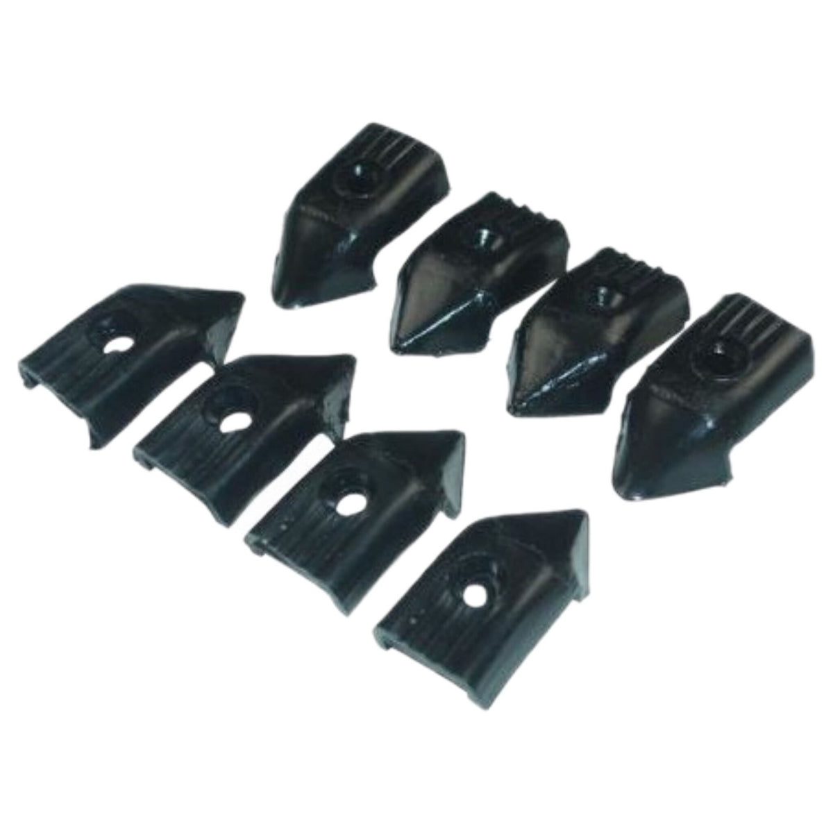 Lambretta GP DL Floor Runner Rubber End Cap Kits - Black Plastic