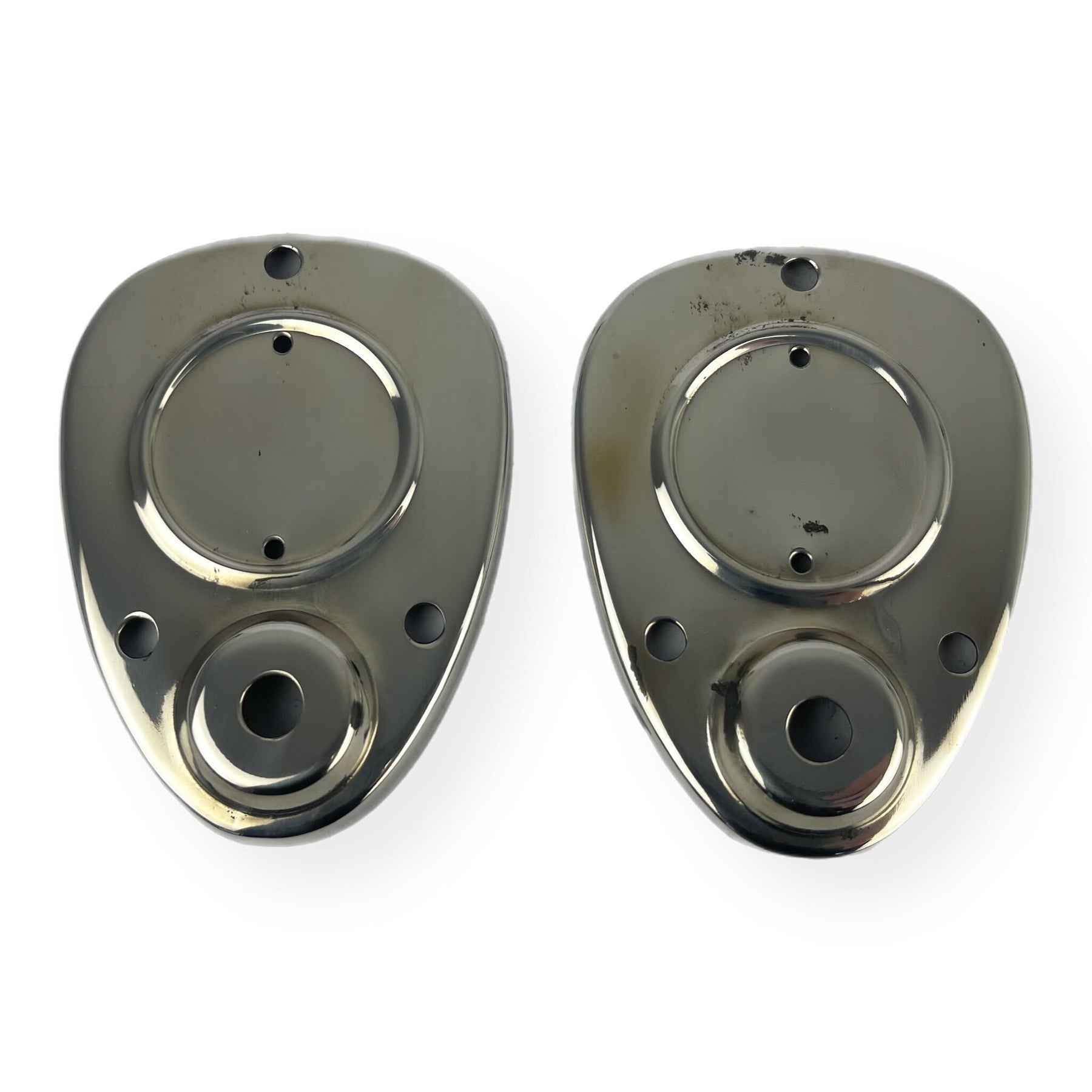 Lambretta LD D Fork Link Covers Embellishers - Polished Stainless Steel