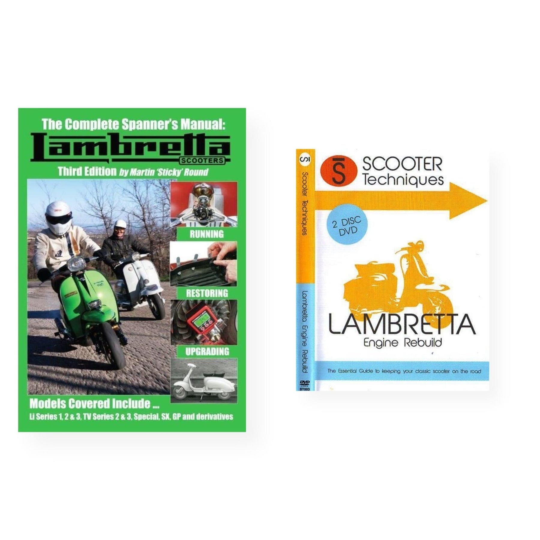 Lambretta Third Edition Stickys Workshop Guide & Lambretta Engine Rebuild DVD Bundle
