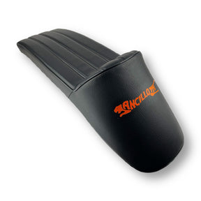 Lambretta Series 1 2 3 Ancillotti Extra-long Slope Back Gori Style Seat - Black Orange Logo