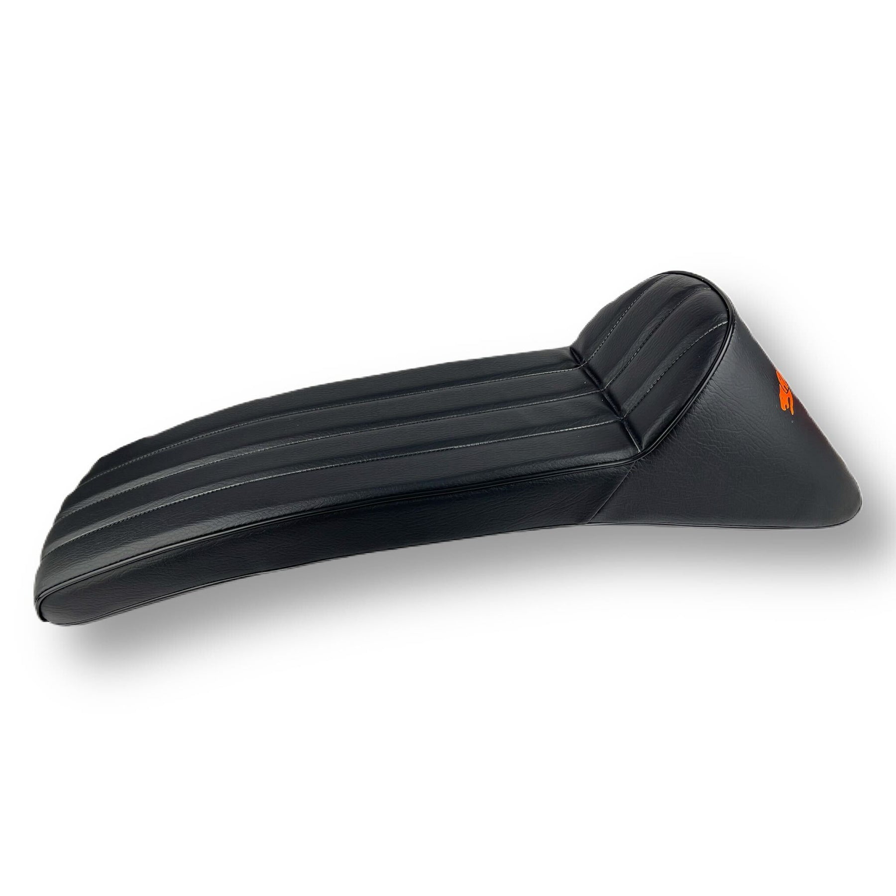 Lambretta Series 1 2 3 Ancillotti Extra-long Slope Back Gori Style Seat - Black Orange Logo