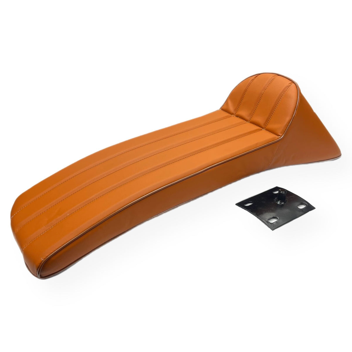 Lambretta Series 1 2 3 Ancillotti Extra-long Slope Back Gori Style Seat with Logo - Tan with White Logo