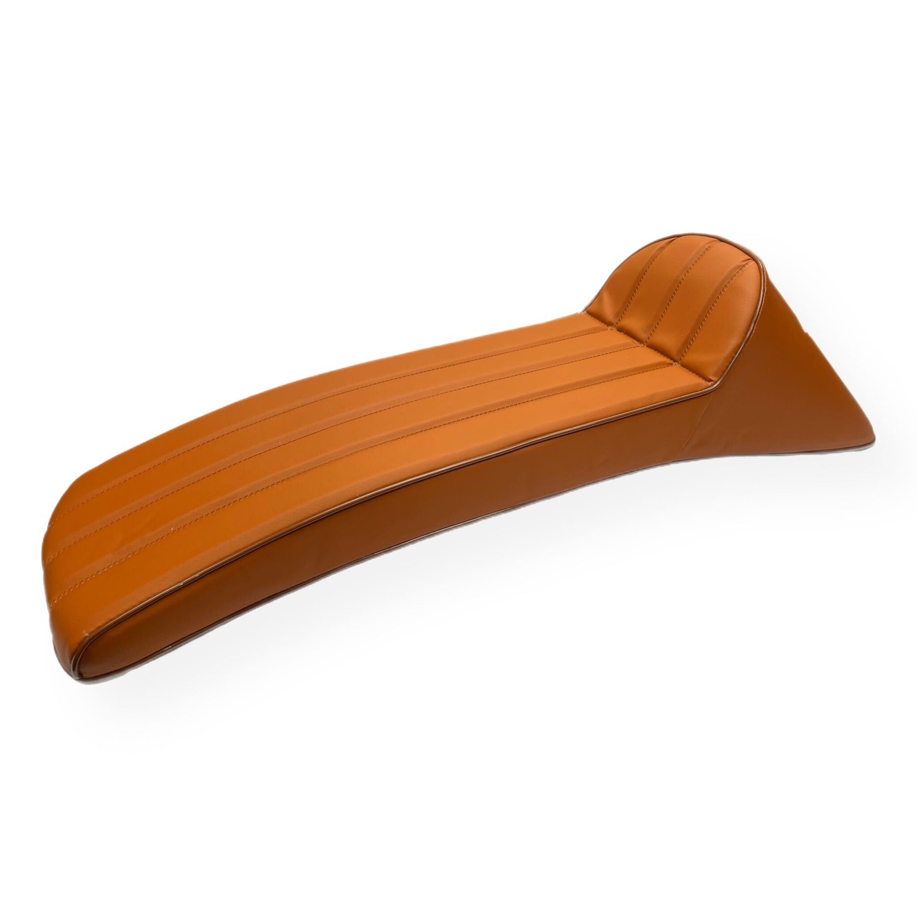 Lambretta Series 1 2 3 Ancillotti Extra-long Slope Back Gori Style Seat with Logo - Tan with White Logo