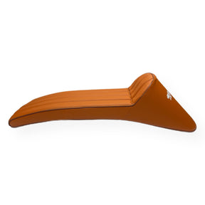 Lambretta Series 1 2 3 Ancillotti Extra-long Slope Back Gori Style Seat with Logo - Tan with White Logo