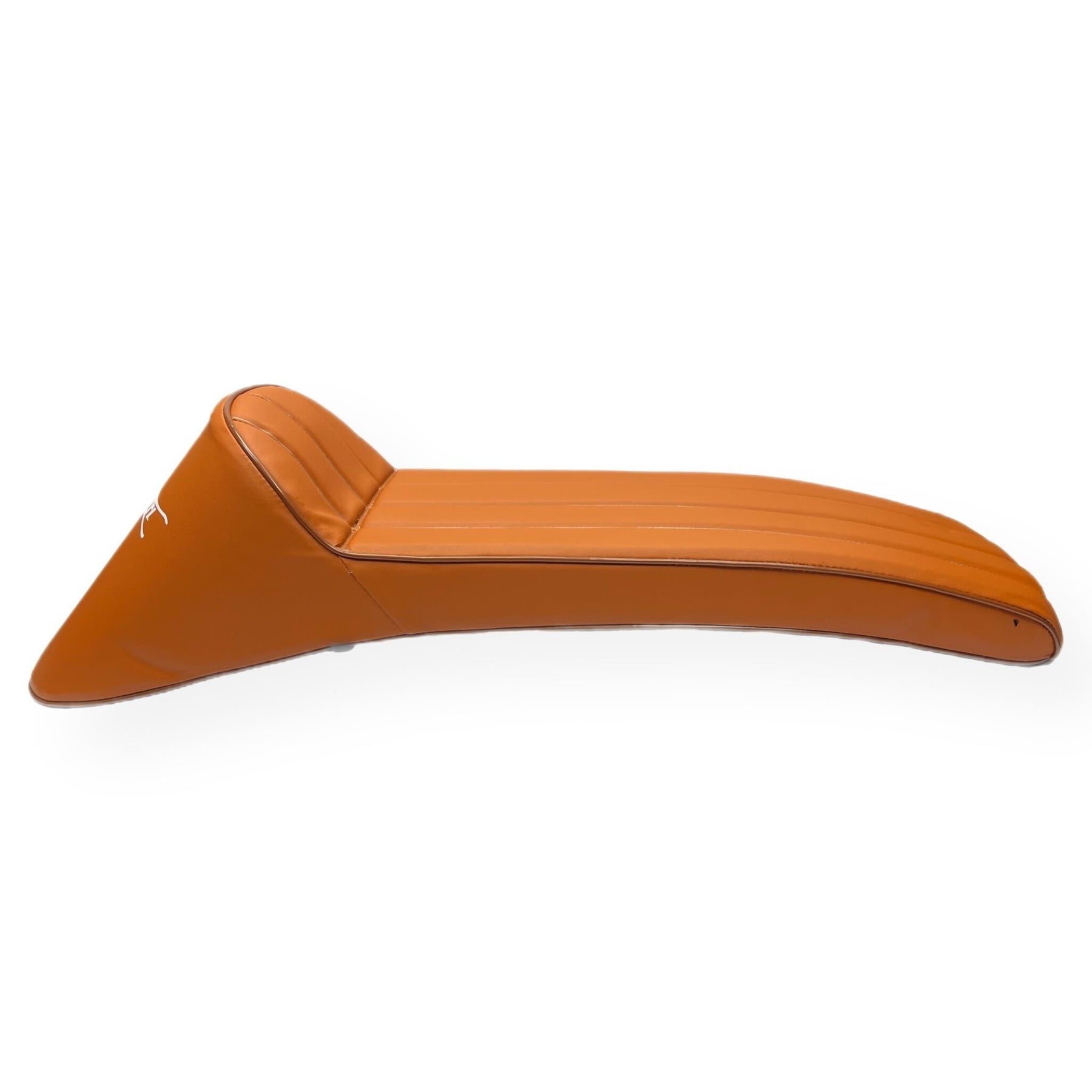 Lambretta Series 1 2 3 Ancillotti Extra-long Slope Back Gori Style Seat with Logo - Tan with White Logo