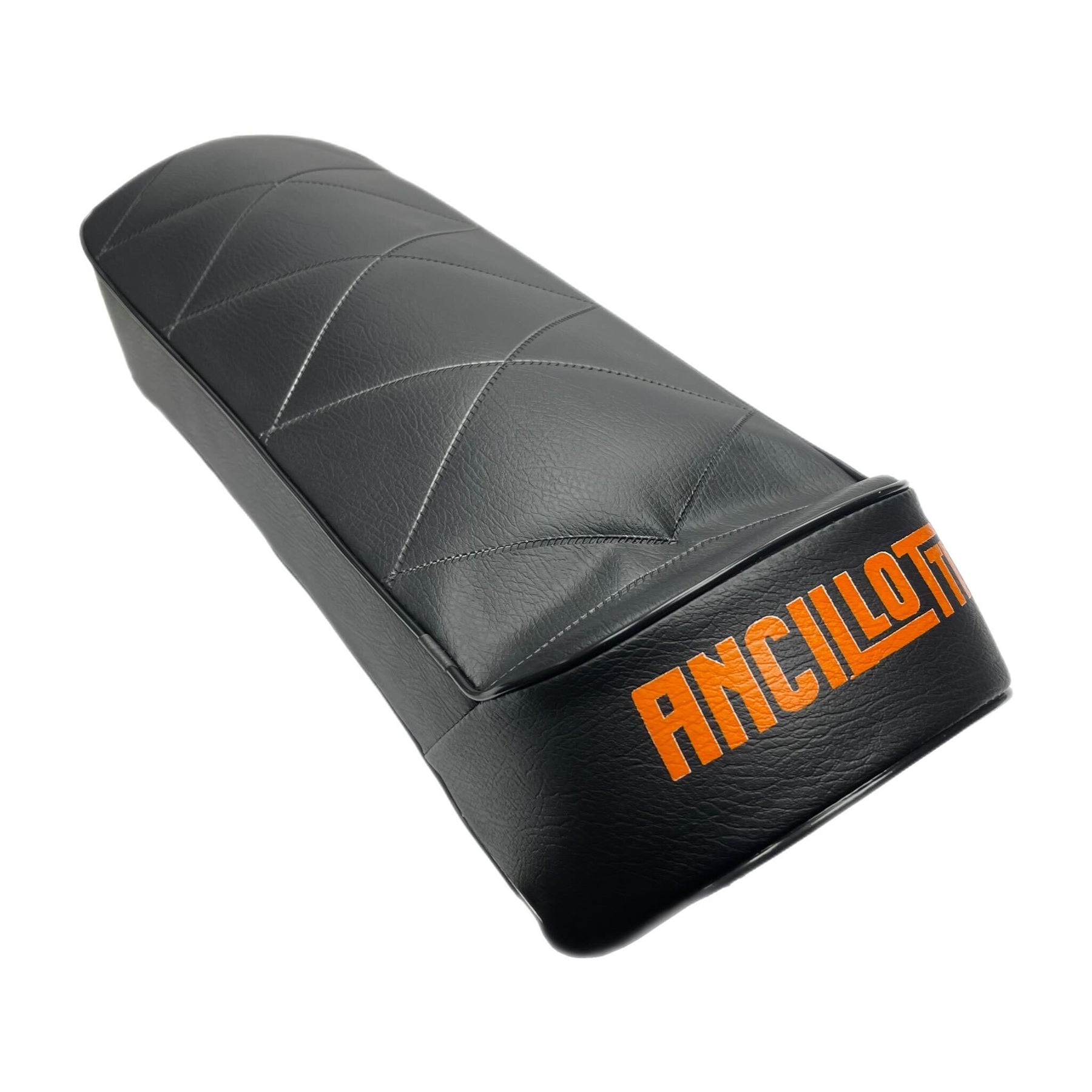 Lambretta Series 1 2 3 Li GP SX TV Ancillotti Cut Back Seat - Black w/ Orange Logo