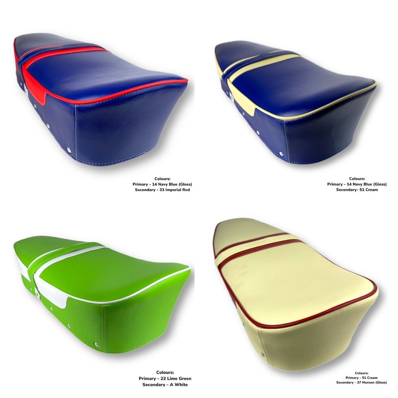 Lambretta Series 1 2 3 Li GP SX TV Dual Bench Seat - 2 Colours - Made To Order