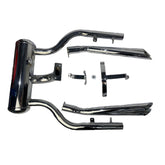 Lambretta Series 1 2 3 Li GP SX TV Fiamm Double Sided Twin Pipe Exhaust - Chrome