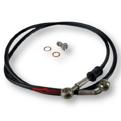 Lambretta Series 1 2 3 Li GP SX TV HEL Stainless Outboard Front Disc Brake Hydraulic Hose - Black