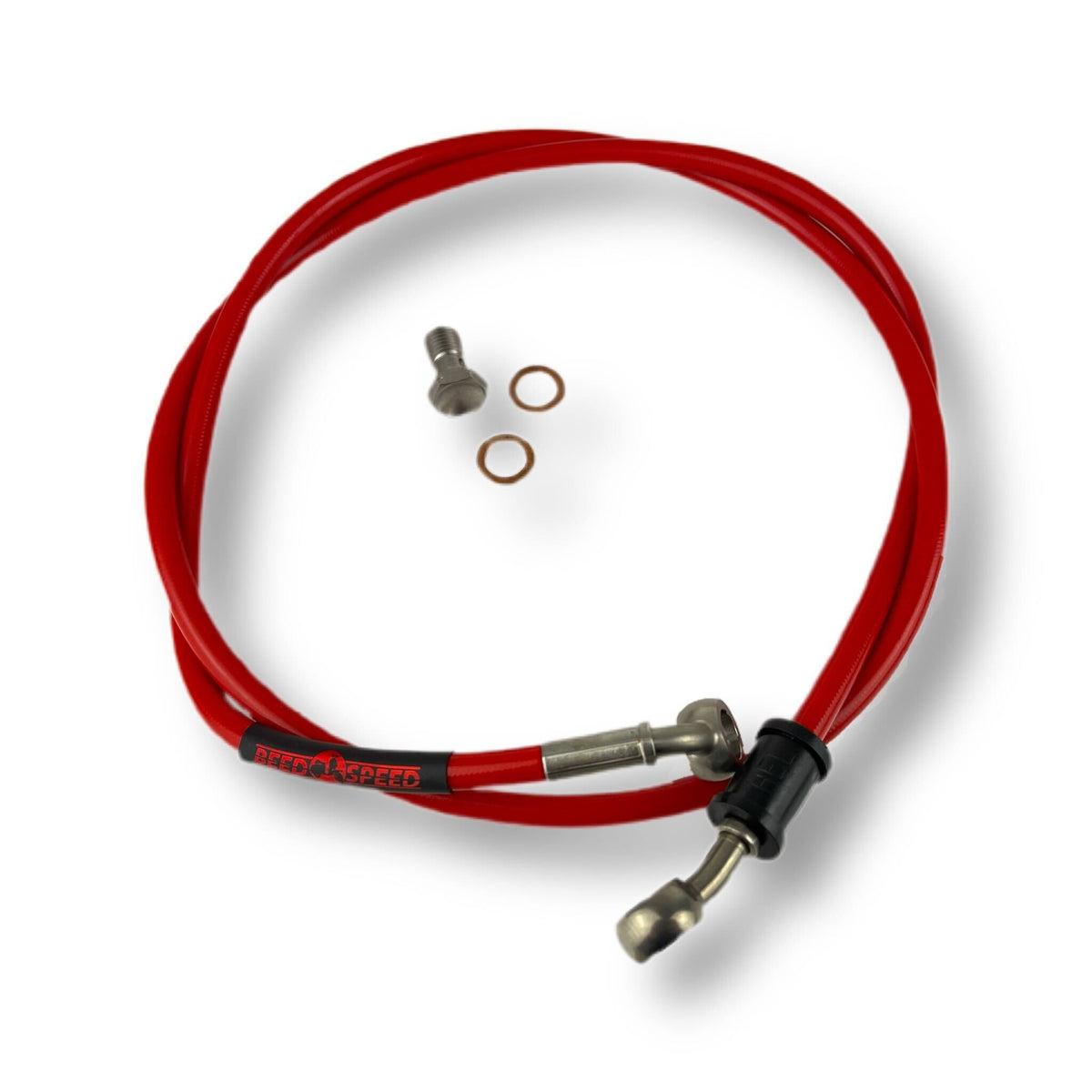 Lambretta Series 1 2 3 Li GP SX TV HEL Stainless Outboard Front Disc Brake Hydraulic Hose - Red
