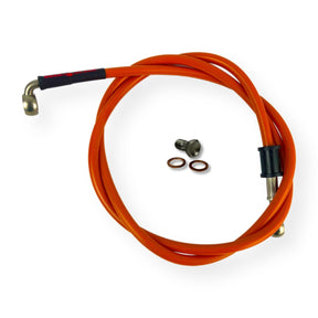 Lambretta Series 1 2 3 Li GP SX TV HEL Stainless Outboard Front Disc Brake Hydraulic Hose - Orange