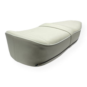 Lambretta Series 1 2 3 Li GP SX TV Pegasus Style Seat - White with Stainless Steel Trim